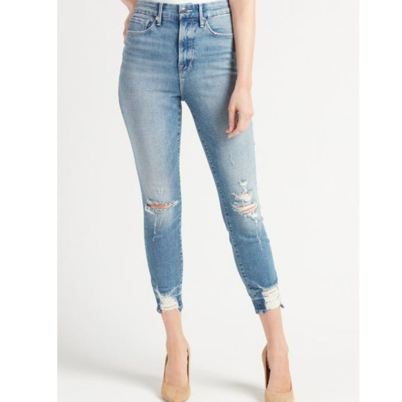 Like New Good American Good Waist Crop w/ Chewed Hem - Size 2/26 - Picture 2 of 10